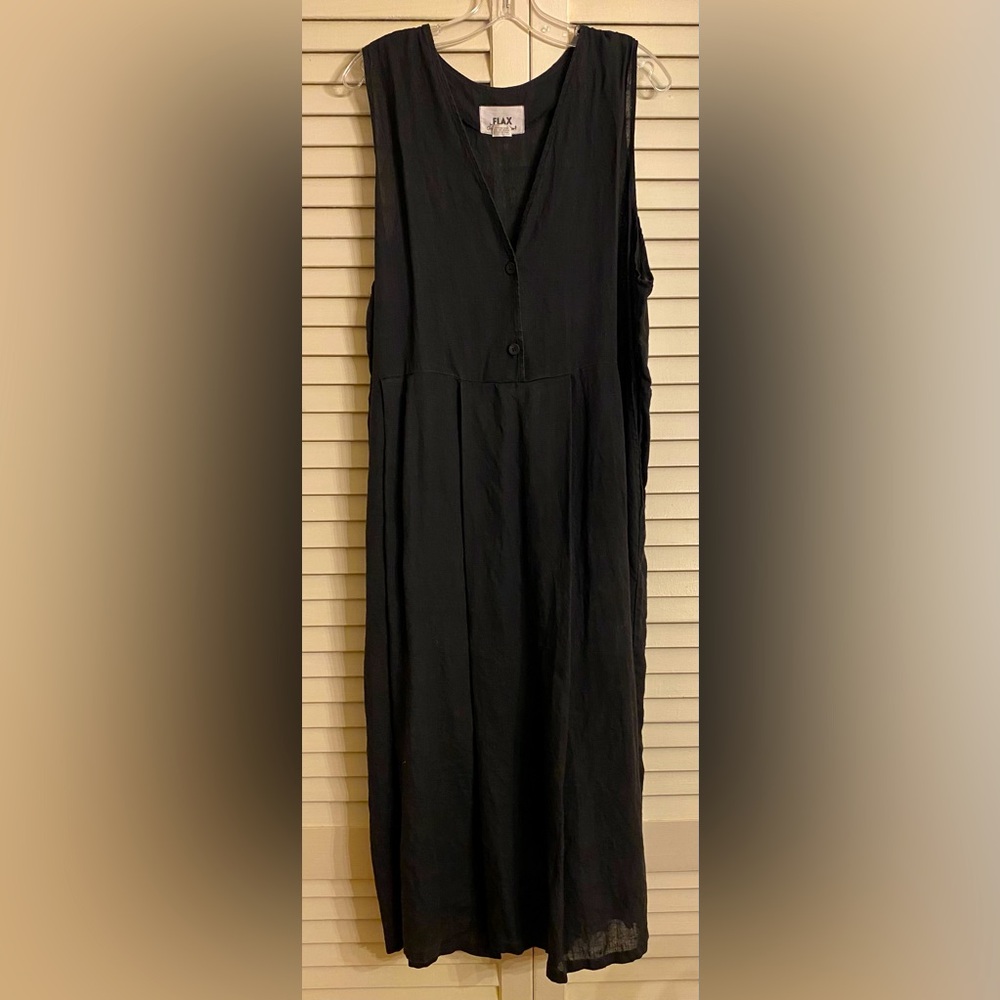 FLAX Classic Linen Black Dress